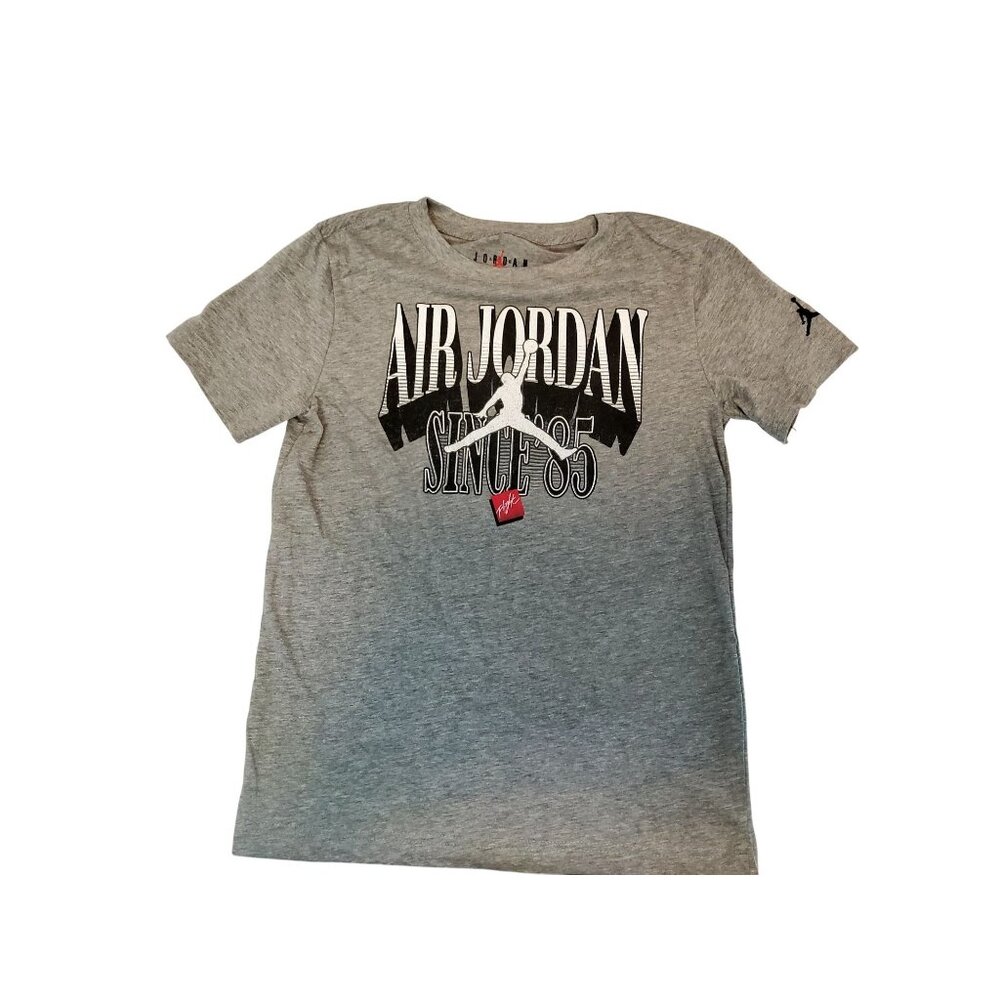 Air Jordan Since 85 Gray Graphic T-Shirt Size M Cotton Blend Crew Neck Short Sle